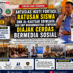 Antusias Ikuti Fortasi, Ratusan Siswa SMK Al-Kautsar Sriwijaya dan SMP Muhammadiyah Lempuing Diajak Cerdas Bermedia Sosial