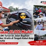 Gerakan 10.000 Masker, PGK OKI Turun ke Jalan Lindungi Warga dari Kabut Asap Karhutla